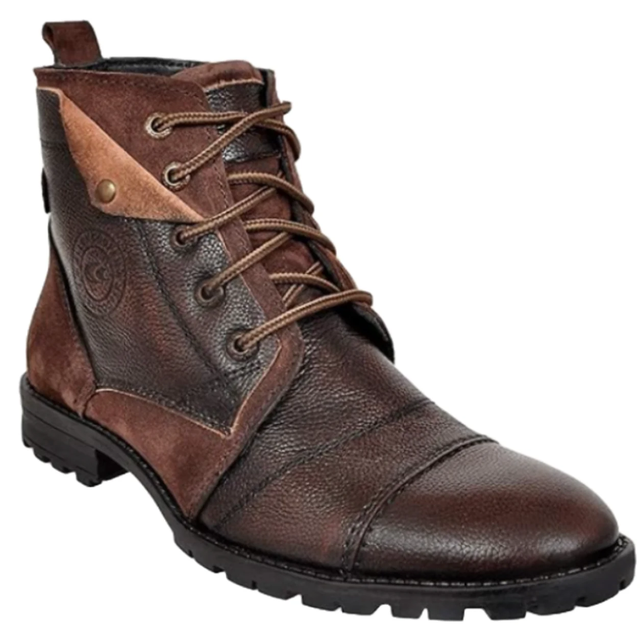 Allen Cooper Genuine Leather High Ankle Boots for Men - Brown (AC-K-672)