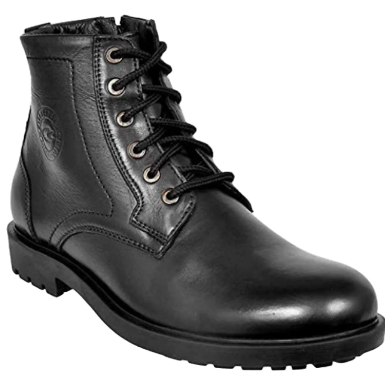 Allen Cooper Genuine Leather High Ankle Boots for Men - Black