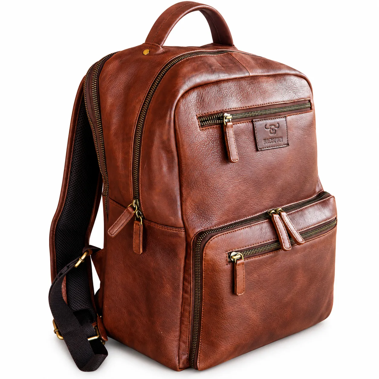Black Bison Maroon Leather Laptop Backpack – Business, Work & Travel Backpack