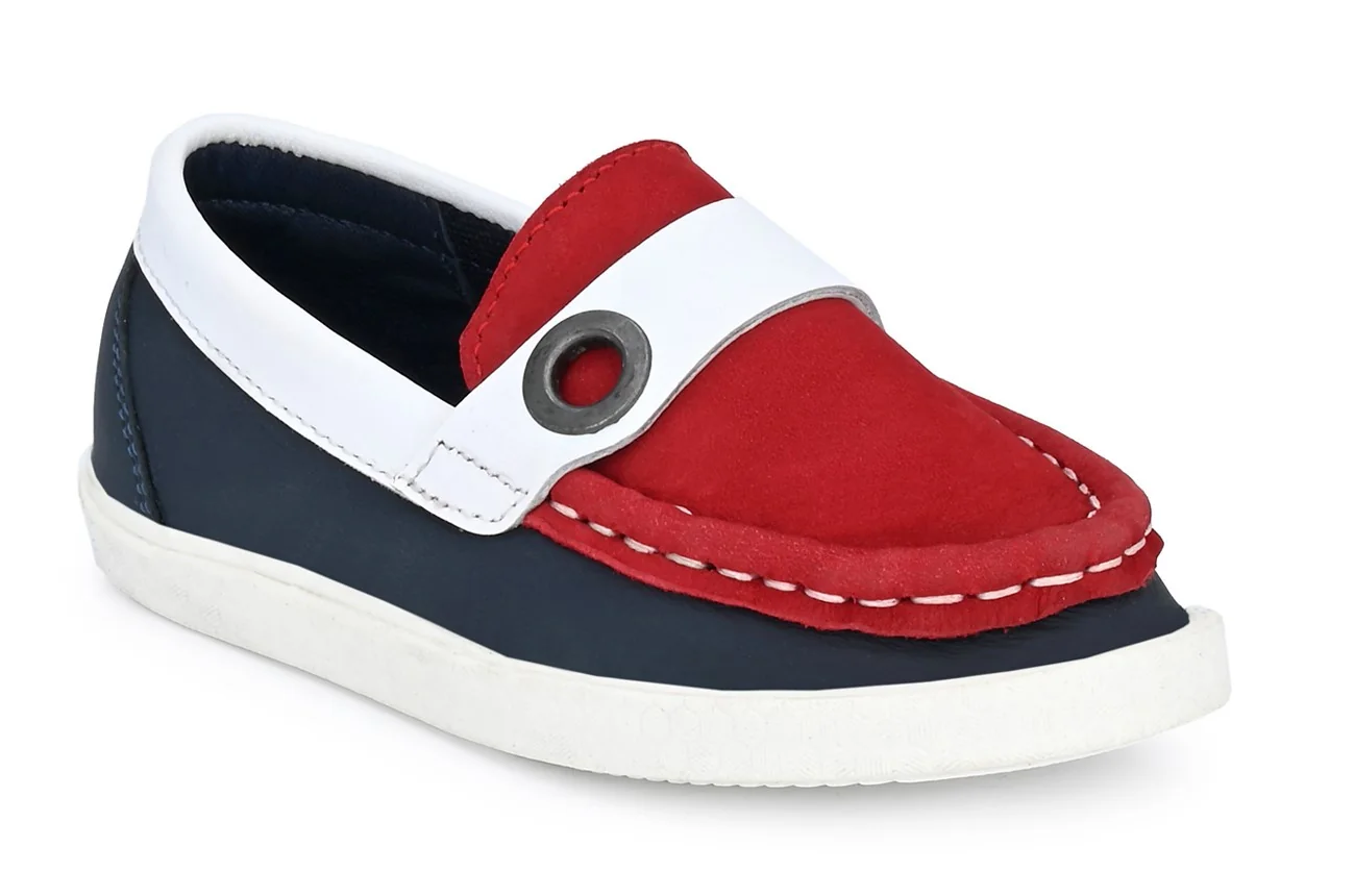 Tuskey Kids Genuine Leather Loafers - Red