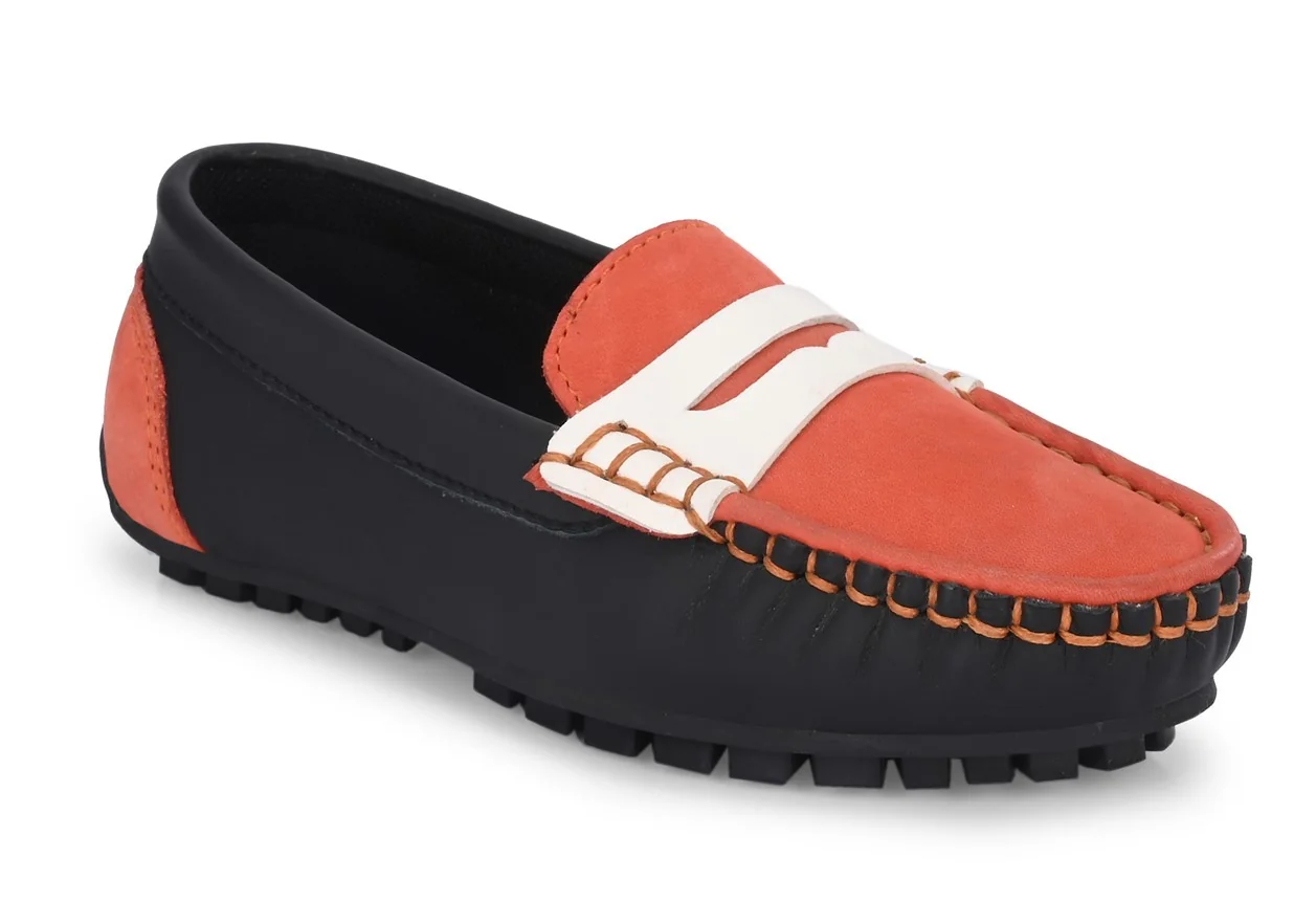 Tuskey Kids Genuine Leather Moccasins - Red
